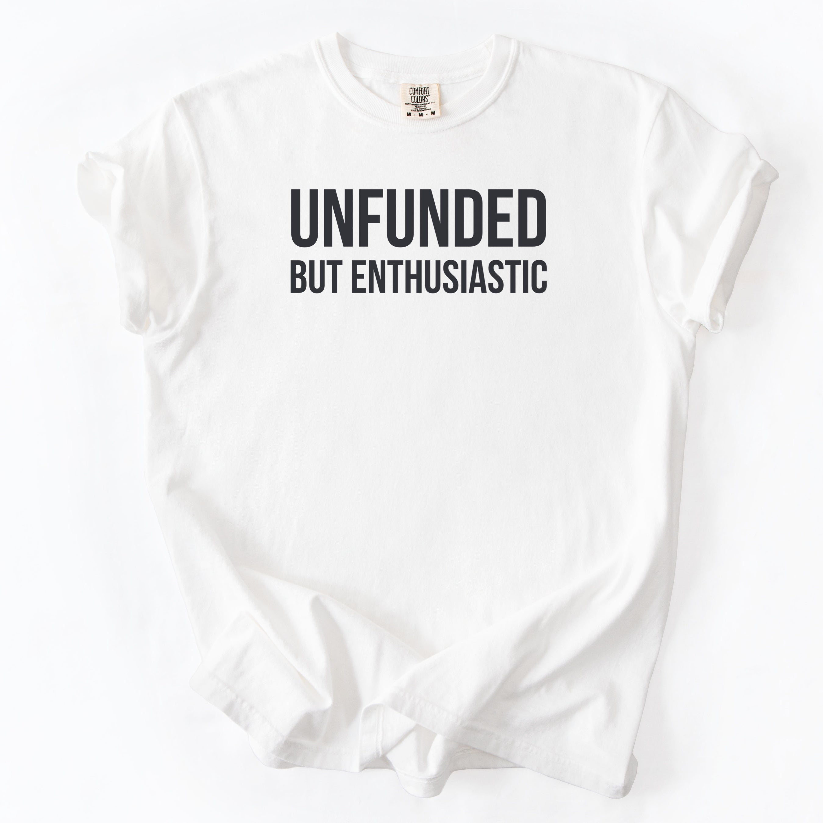 Unfunded But Enthusiastic T-Shirt | Comfort Colors Tee Funny Gift for Government Workers Office Gifts