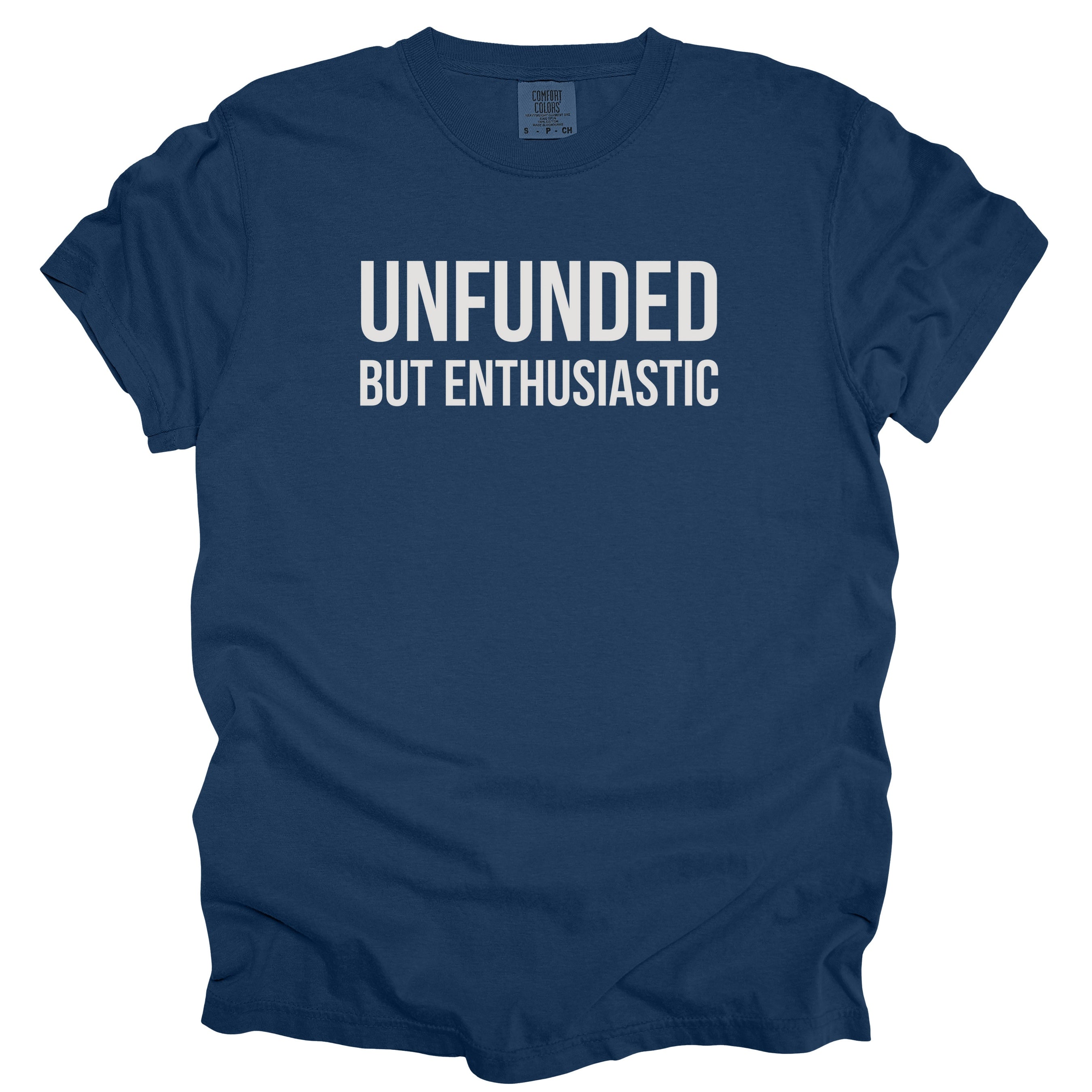 Unfunded But Enthusiastic T-Shirt | Comfort Colors Tee Funny Gift for Government Workers Office Gifts