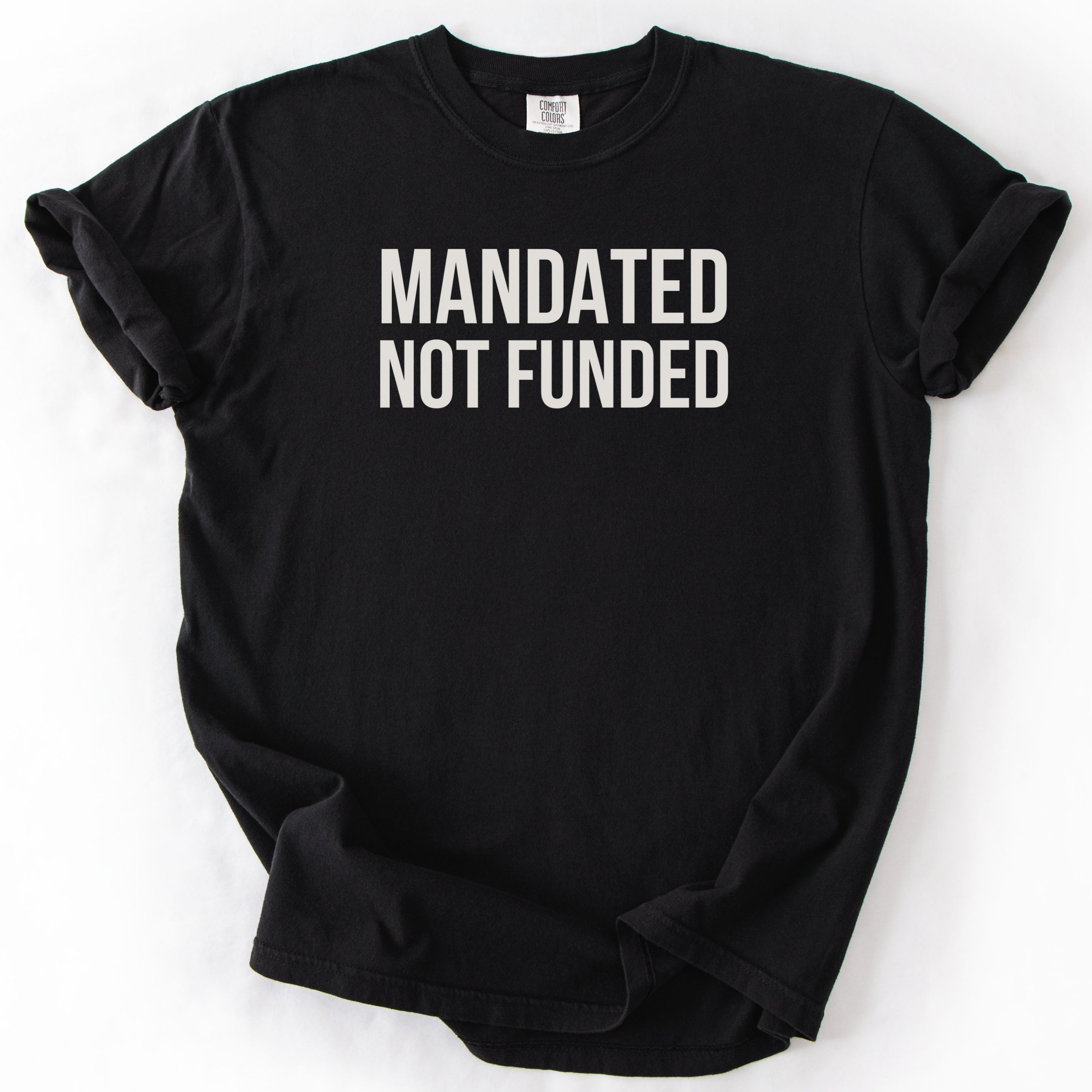 Mandated Not Funded Tshirt | Government Humor Office Gift for Public Servants Essential Worker Tee