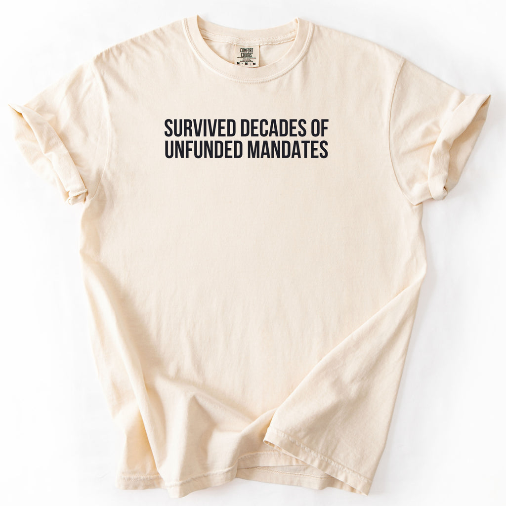Survived Decades of Unfunded Mandates Shirt | Funny government shirt gift for public servants and public works employees