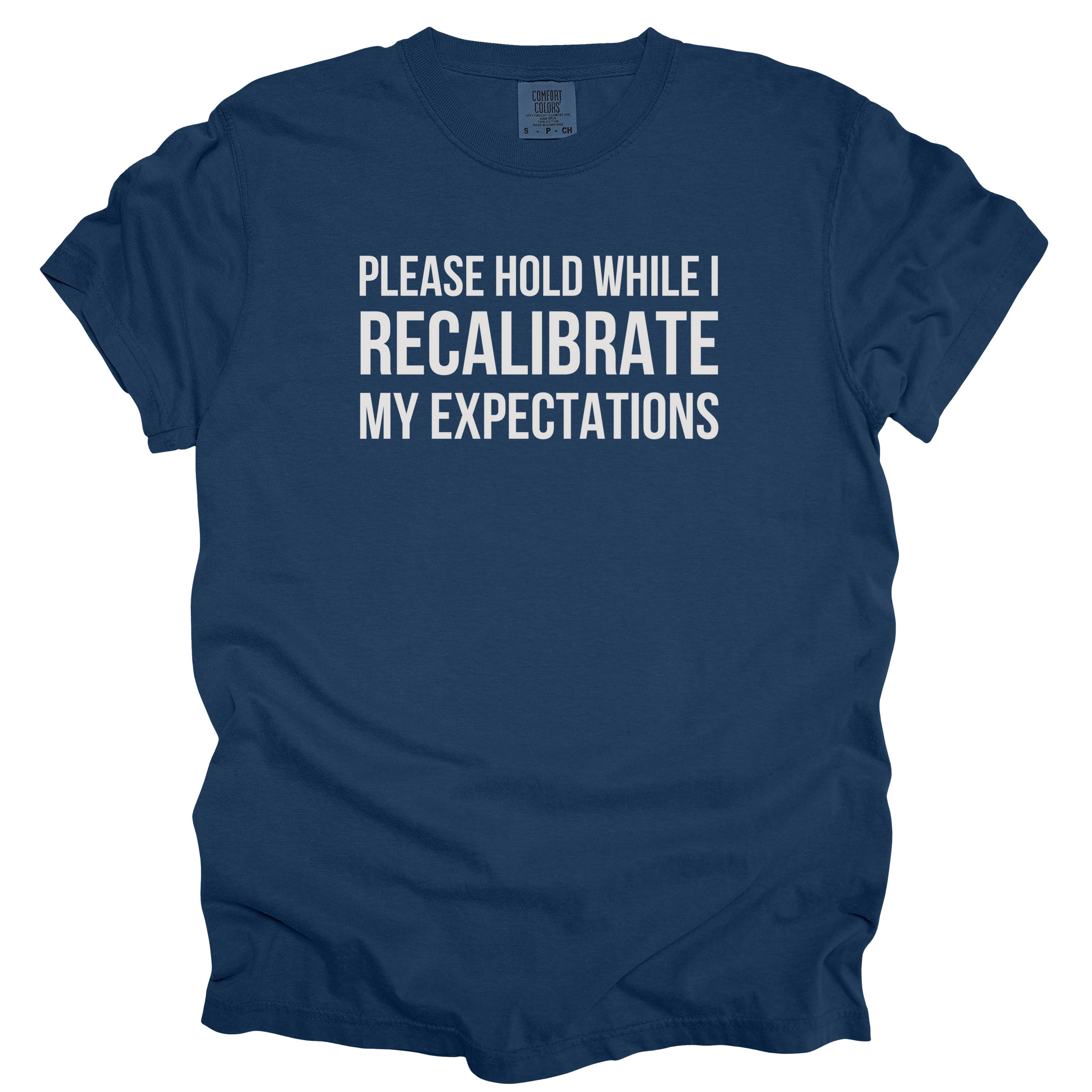 Please Hold While I Recalibrate My Expectations T-Shirt | Funny office gift for government employees humor