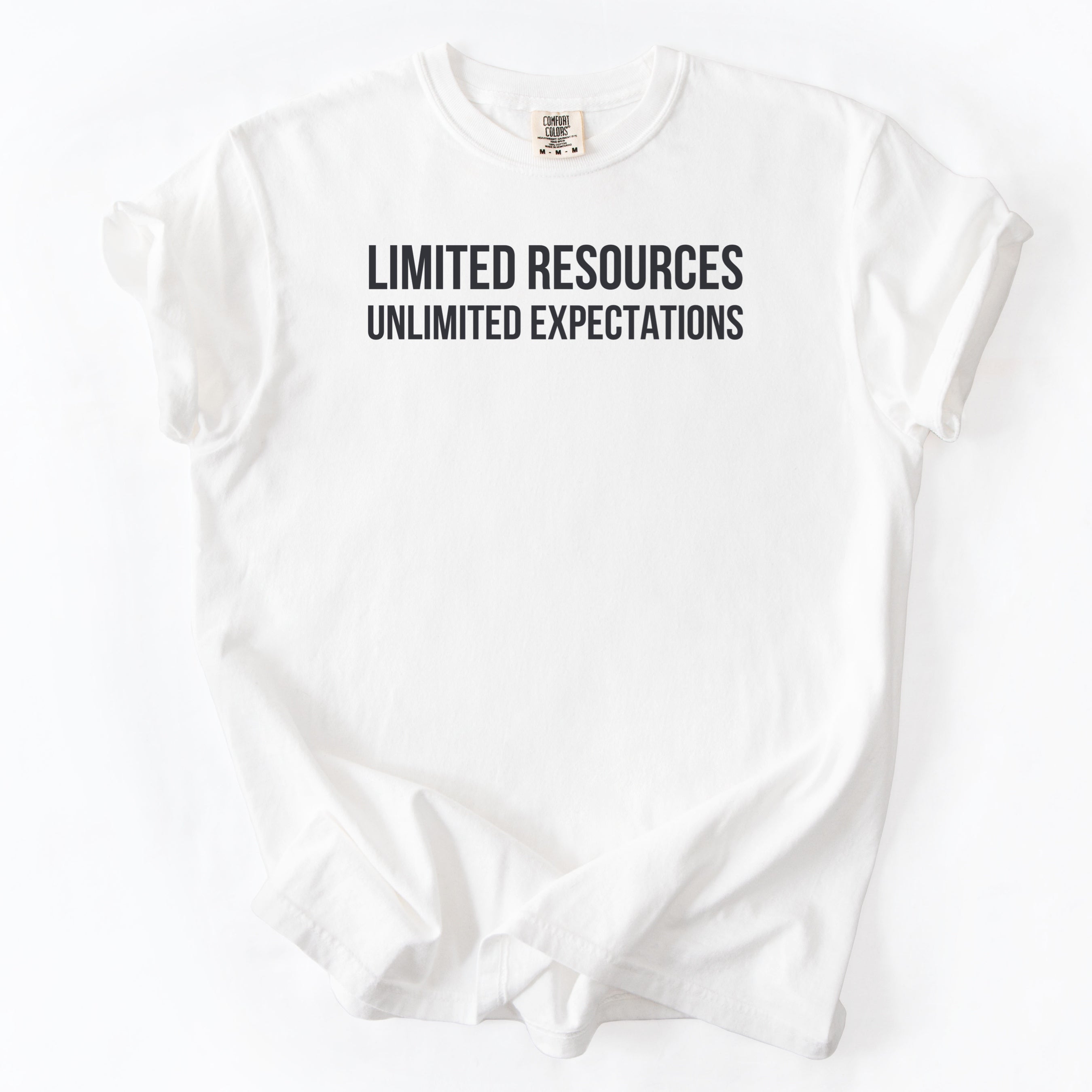 Limited Resources. Unlimited Expectations. | Funny Work T-Shirt Government Funding Humor