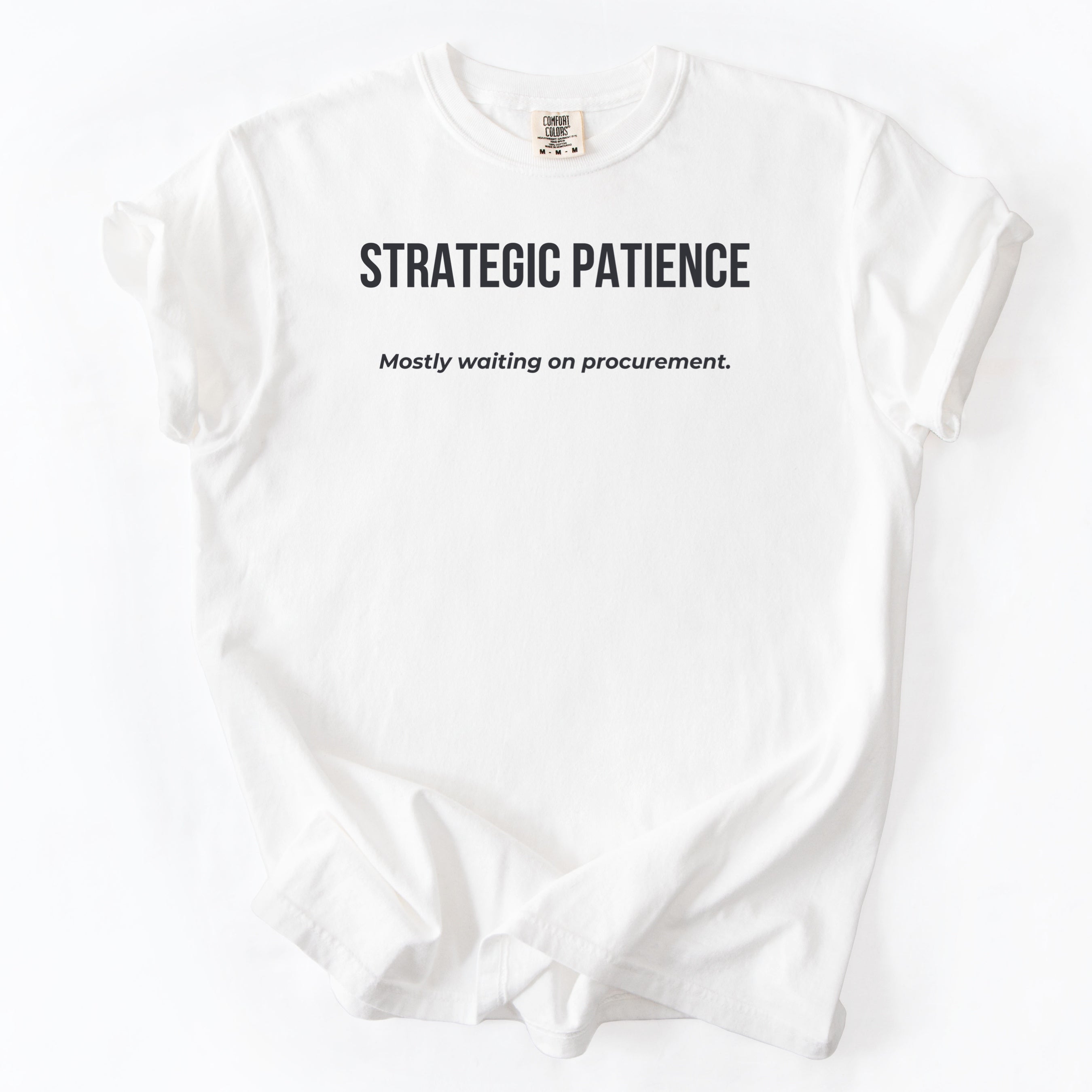 Strategic Patience... Waiting on Procurement. | Funny Government T-Shirt Gift for Office Workers