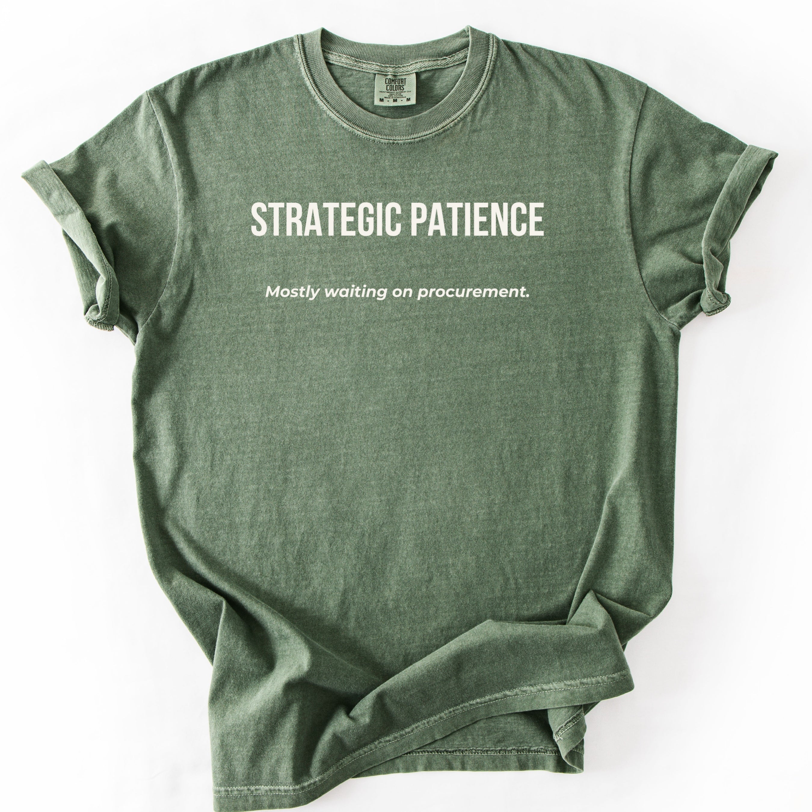 Strategic Patience... Waiting on Procurement. | Funny Government T-Shirt Gift for Office Workers