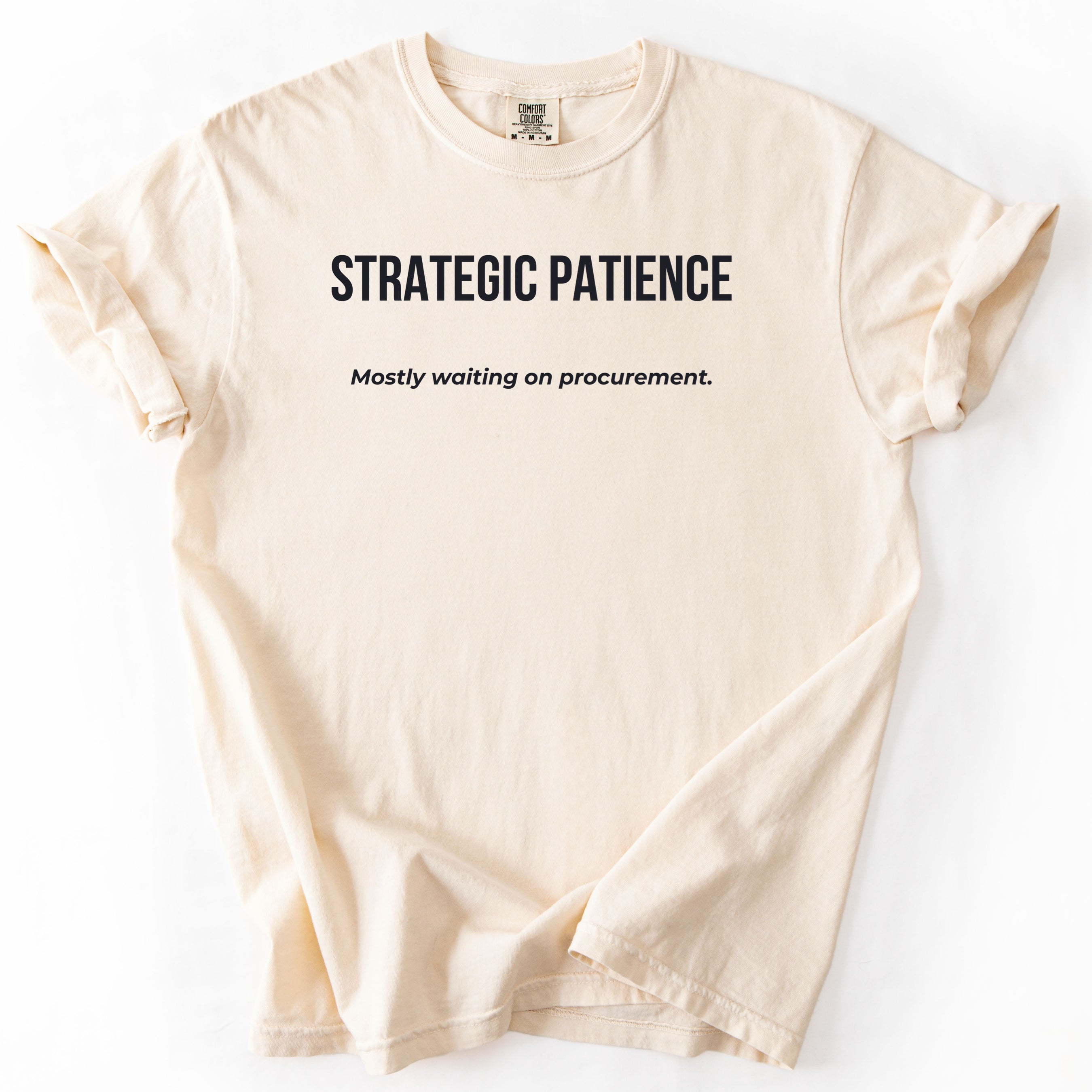 Strategic Patience... Waiting on Procurement. | Funny Government T-Shirt Gift for Office Workers