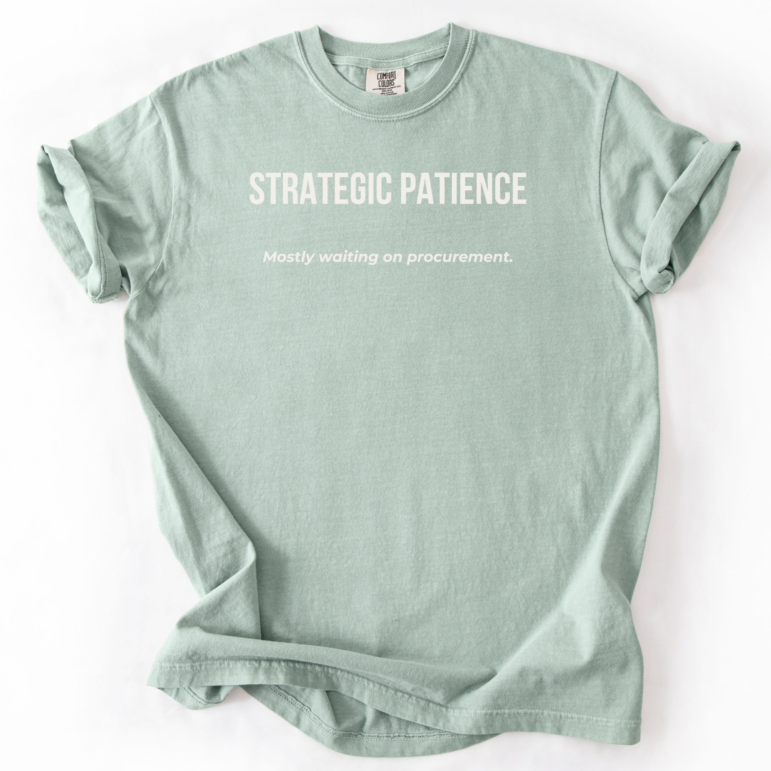 Strategic Patience... Waiting on Procurement. | Funny Government T-Shirt Gift for Office Workers